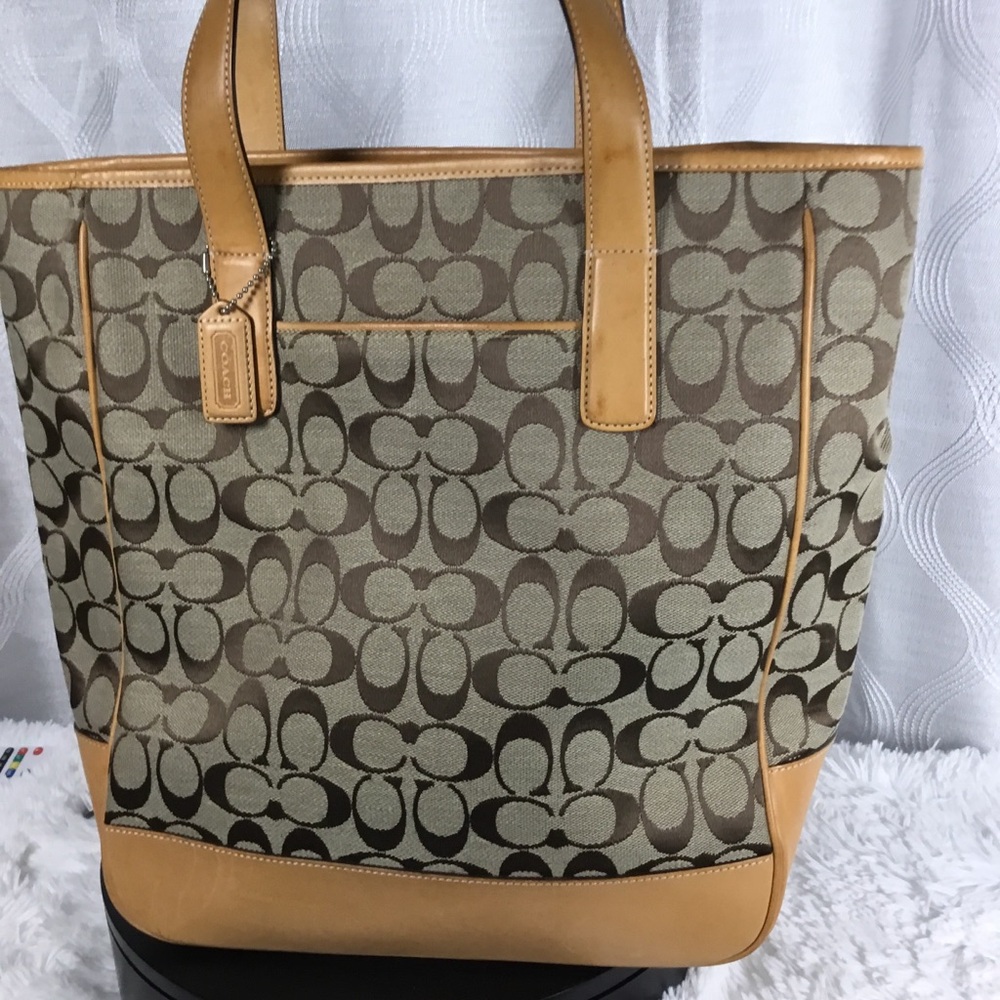 Coach Signature Canvas Tote in Tan and Brown - Picture 6 of 15